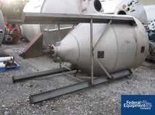 Aluminum vertical blender, 50 cu.ft., 72" diameter x 51" straight side x 48" cone bottom, center mounted