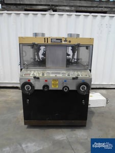 10 Ton, Stokes #900-747-2, rotary tablet press, 53 station, keyed upper punch guides, 480000 tablets/hour
