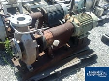 Duriron centrifugal pump, 316 Stainless Steel, 4" x 3" x 10" impeller, 27 psi @ 100&deg;F, 10 HP, 230/460 V.