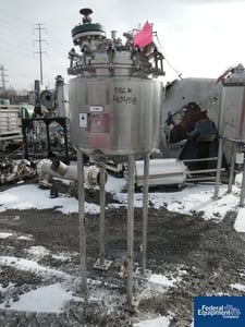 46 gallon Precision Stainless reactor, 316L Stainless Steel, bolt on dish top, dish bottom, 45 psi @ 300