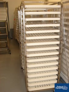 Tray Dryer Carts, portable, Stainless Steel, (16) approx. 24" width x 36" D, provisions for trays on casters