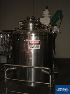 250 gallon Cherry Burrell, Stainless Steel receiver, dish top & bottom, 100 psi, Lightnin agit, serial
