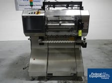 Aylward #ACT310SL, bottle filler, wheel style, single lane w/timing screw, PLC Control, 1-set tooling, 208V.