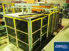 43" Brown, dual flywheel trim press, 12.5" opening, oper.controls, AC motor, multi-speed gearbox, belt drive