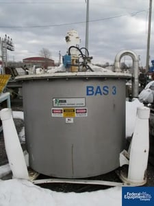 48" x 30" Ketema #Mark-III, 316L Stainless Steel, perf.bskt, top load, bottom unload, single act.plow