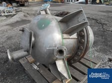 80 gallon Stainless Steel, center flange, 28" dia.x 30" str.side, dish top/bottom, 3" center bottom outlet