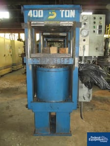 392.5 Ton, Slabside Transfer Mold.Press, 24" x 24" elec.htd.platens, 16" DL, 20" dia.main ram, 16" stroke