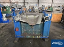 10" x 22" J.h. Day 3 roll mill, cored & chromed rolls, manual adjust 1st & 3rd rolls, brass eng guides, knife