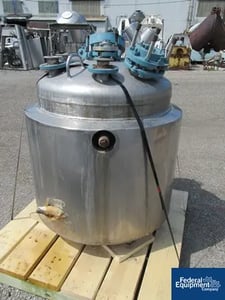 100 gallon Pfaudler, 316 Stainless Steel, 32" dia.x 25" str.side, dish top/bttm, 50 psi & FV @ 350°F int