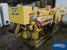 750 KW Caterpillar #D349, SRCR, 938 KVA, diesel fired, 1100 HP, 16 cyl.eng, 1800 RPM, 280 gal.C/S tank, 744.1