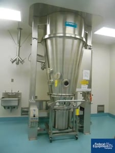 O' Hara #FBDG, fluid bed dryer granulator, 55.12" x 157.5", 30 kg work.capacity, 100 liter bowl, 900 cfm air