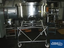 17" x 59" Collette, 1200 liter hi-shear mix bowl, Stainless Steel, open top w/cover, valve on Stainless Steel