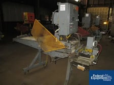 GEC #403, folder, 12" W, 3-fold in web direction, stacking bin, stack drop, 460 V., 3-phase, #47673