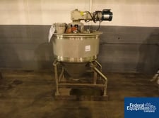 100 gallon Northland, Stainless Steel Mix Tank, 36" dia.x 18" str.side, flat bolt on top, 24" cone bttm, top