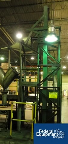 Essex drum dumper, 800-1000 lb.capacity, Stainless Steel discharge chute, floor mounted, #49099