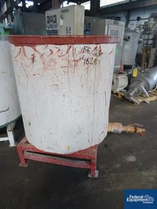 200 gallon 40" diameter x 42" straight side, Carbon Steel Mixing Tub, open top, flat bottom, 3" side bottom