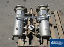 8" FulFlo, dual basket filter, Stainless Steel, dual 8" dia.x 20" baskets, 150 psi @ 300°F, interconn, .75"
