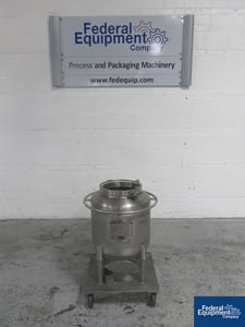 25 gallon Damrow, receiver tank, 316 Stainless Steel, 75 psi, 20" diameter x 18" straight side, #2652-2