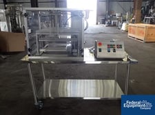 Pneumatic Hole Punch, 140 holes, 10" wide punch area, 120 V., w/controls, portable Stainless Steel table