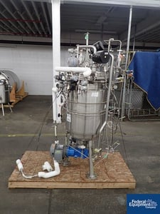 Image for 37.5 gallon Precision Stainless reactor, 150 liter, 18" x 32" straight side, removable dish top, dish bottom, 50/100 psi, jacketed, 1995, #2954-2