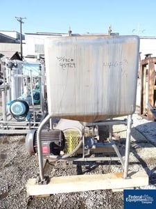 APV Crepaco Liquefier mixer, stainless steel, 200 gallon capacity, 40" x 40" x 34" straight side mixing