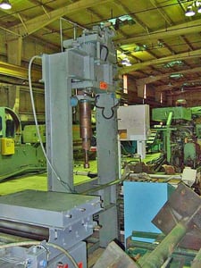 Custom, H-Frame shop press, 12" diameter x 8" stroke hydraulic cylinder, 19" x 33" adjustable bed, 41"