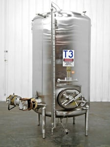 700 gallon Cherry Burrell, Stainless Steel blending tank, with 316 Stainless Steel mixer, 16" x 20" manhole