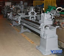 32" x 132" Springfield #32, engine lathe, 22" swing over cross slide, 4-jaw 24" chuck, 25 HP, Steady Rest