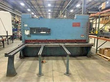 .5" x 12' Chicago, power squaring shears, 6' squaring arm, 2 support arms, 19 holddowns, 1976