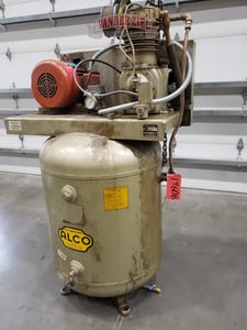 7.5 HP Kellog American #340TV, Vertical Air Compressor, 180 gallon tank, 7-1/2 HP, 1750 RPM, 230/460 V.