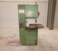18" x 12-3/4" Grob #NS-18, vertical saw, 12' x 1" x 1/16" blade, 24" x 24" tilt table, #9655