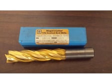 End Mill, Niagara #43360 cutter tin coated end mill, Hss-Titanium Nitride