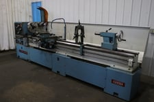 24" x 120" Clausing Metosa #C24-124, engine lathe, 3-jaw 18" chuck, #5MT, Steady Rest, #73941