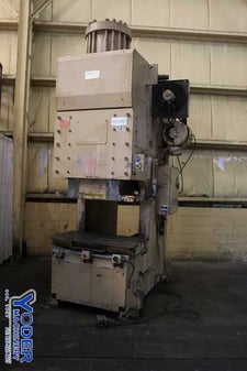 300 Ton, Standard #DC300, hydraulic C-frame press, 12" stroke, 14" throat, 50 HP, #73994