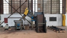 Mayfran/Reclamat, chip wringer system, hydraulic cart dump, loading hopper, auger in-feed conveyor