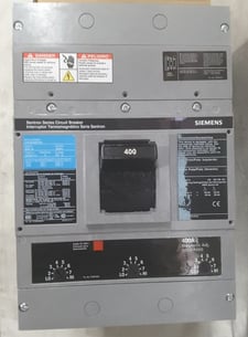 400 Amps, Siemens, JXD63B400, 3P 600V circuit breaker, clean, used