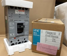 150 Amps, Siemens, FXD63A150L, breaker FD 3P 600 V 22 KA ETI LUGS