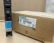Siemens, ED41B020, 20 amps, Surplus ED 1P 277 VAC 22 KA LD w/lugs