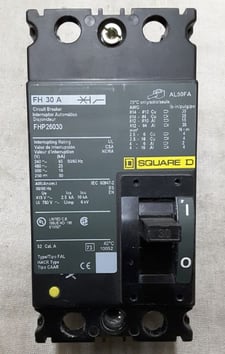 Square D, FHP26030 FHP/FHL, 30 amps, 2 P high IC circuit breaker, new take out