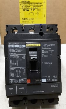 125 Amps, Square D, HJP36125T, HJL125A frame w/T suffix = interchangable trip