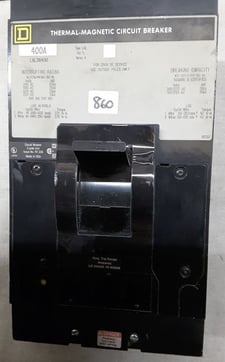 400 Amps, Square D, LHL36400-RECON, HI IC circuit breaker