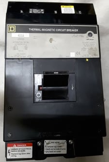 400 Amps, Square D, LC36400, I-line 65K circuit breaker, used