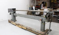 Menasha Corporation #S200, 128" long core cutter, 3" dia. mandrill, spare 5" mandrill, 1989