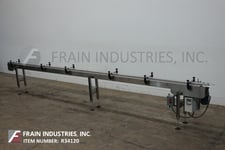 4-1/2" wide x 19.6' long, BMI, Stainless Steel frame belt conveyor, table top product conveyor belt