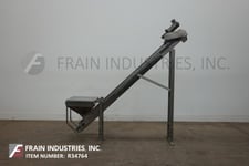 3-1/2" wide x 9' long, Stainless Steel inclined cleated belt feeder, 82" ground clearance, with 21" L x 21" W