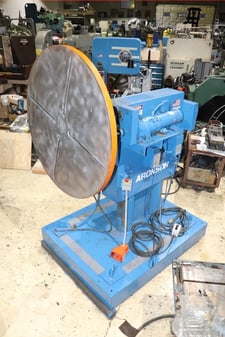 4500 lb. Aronson #GE45, geared elevation welding positioner, 4' table w/ power tilt, variable speed