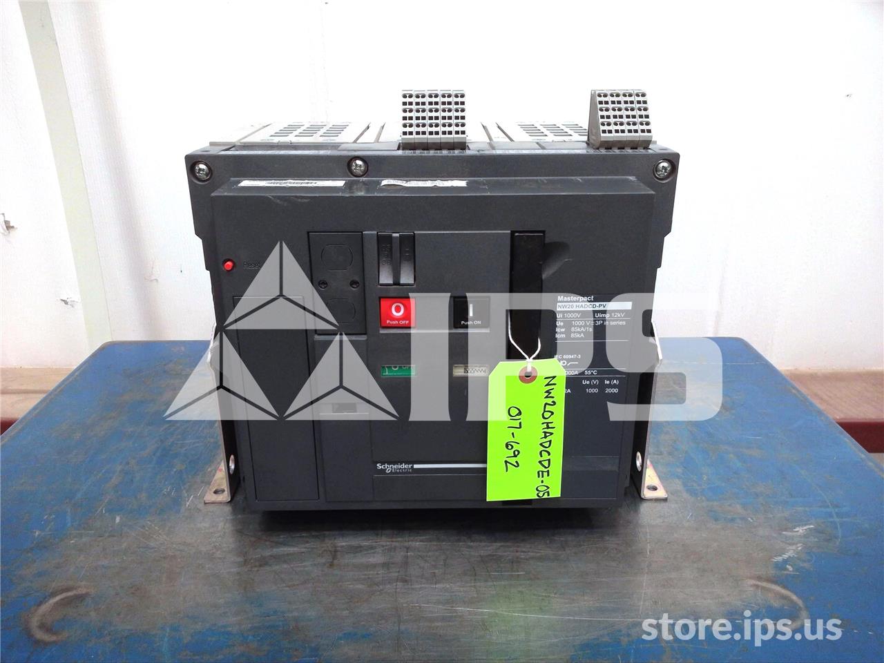 2000 AMPS SQUARE D MASTERPACT NW20HA DC INTERRUPTOR NO AUTOMÁTICO EO/BI 48 VOLTS DC CONTROL, 48 VOLTS DC UV