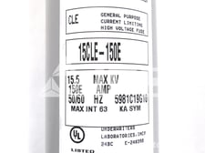 150e Eaton Cle Power Fuse 15.5 KV E Rated Fuse, 63ka, Single Barrel, Clip In