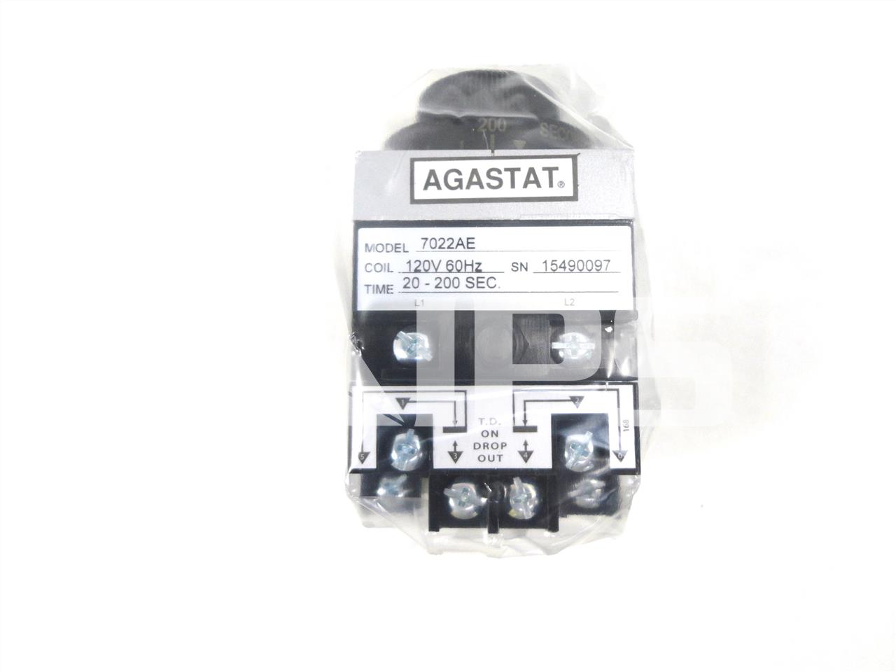 Relevador de temporización Agastat nuevo, 120 V CA, 20-200 segundos, retardo al apagado