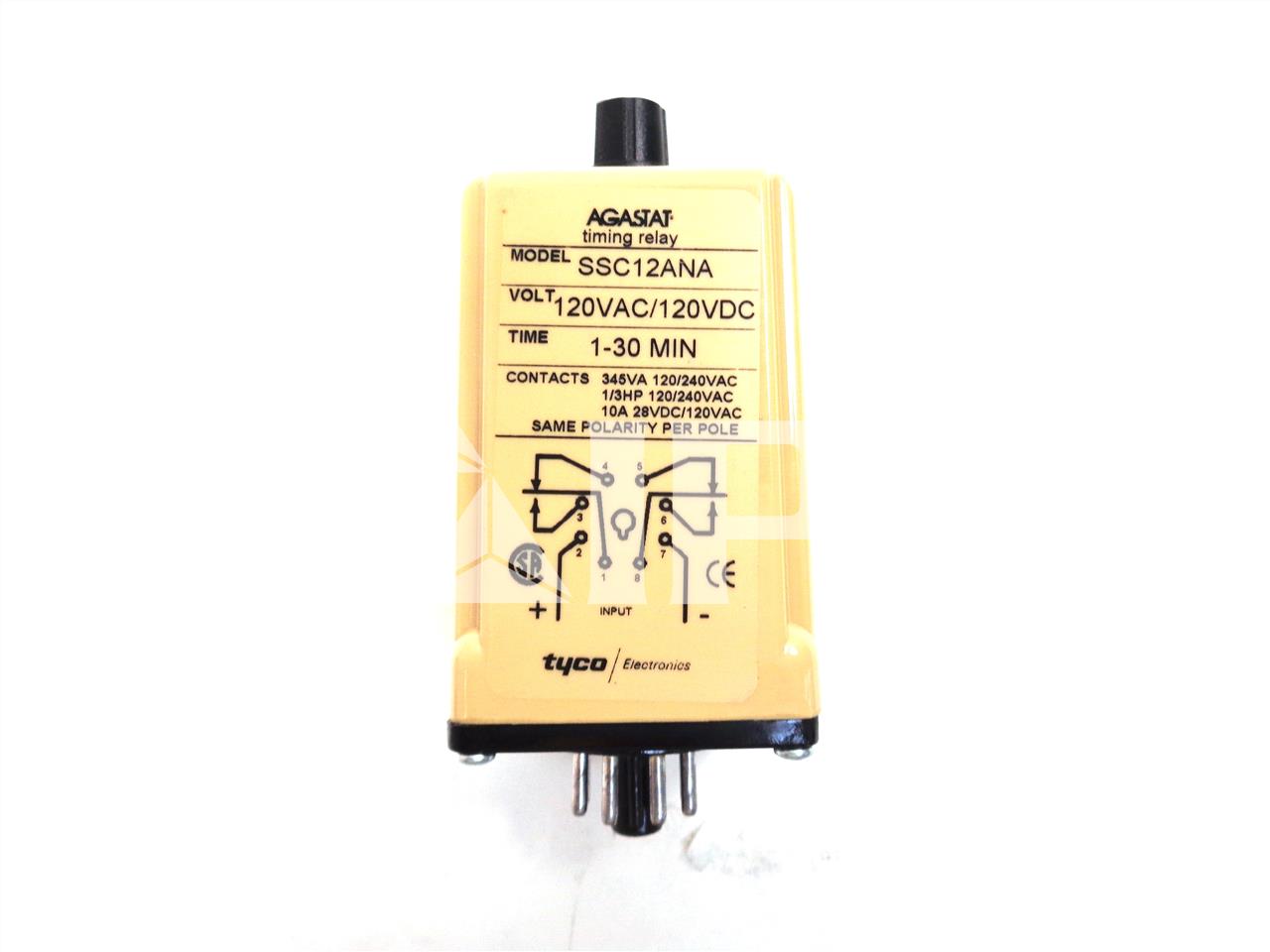 Relevador temporizador Agastat nuevo, 120 VCA, 1-30 minutos